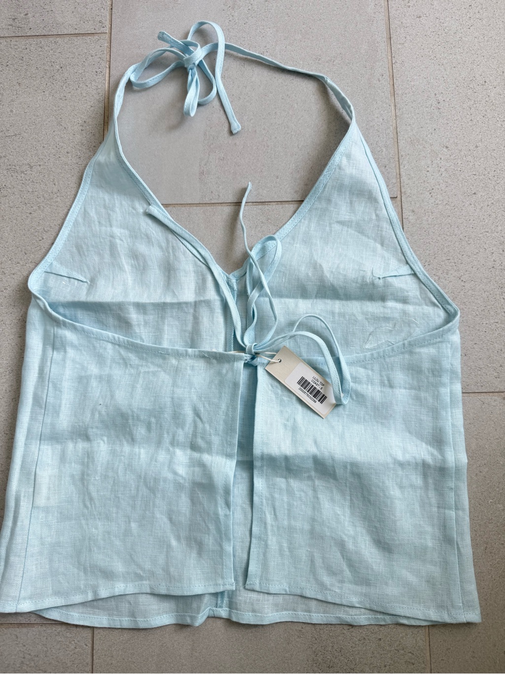Elce Lilou Linen Halter Top - Light Blue — image 6 of 8